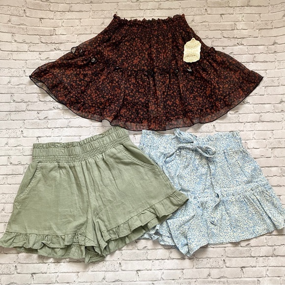 Vanilla Star Dresses & Skirts - Altar’d State Skirt & Vanilla Ruffled Flowy Shorts Bundle NWT